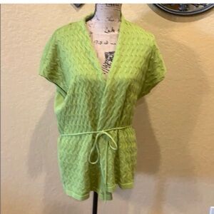 Kasper short sleeve, green cardigan, size XL, like new | offer in description